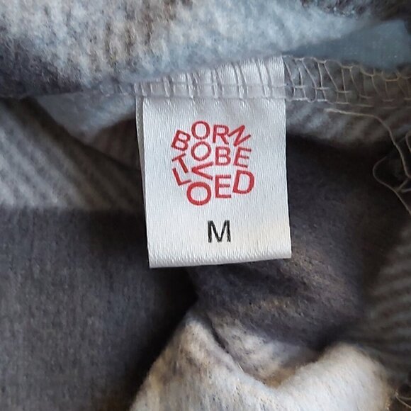 Born To Be Loved Blue/Gray/Black Buffalo Plaid Pullover Dog Shirt W/D-Ring - M - Picture 6 of 6